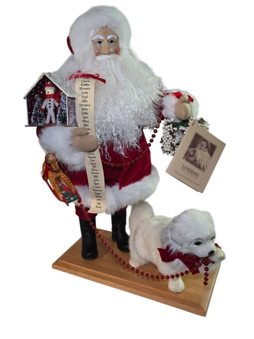Lynn Haney You Better Not Pout Christmas 2007 Signed Santa Claus and Dog 21807